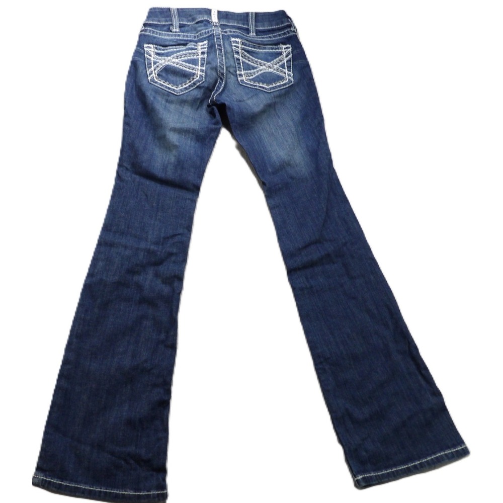 Ariat R.E.A.L. Entwined Bootcut Jeans Women 25R Regular Blue Embroidered Pockets
